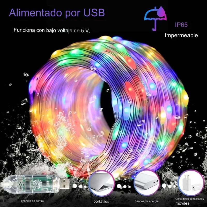 LUCES NAVIDEÑAS INTELIGENTES LED RGB 10METROS 🎁 (60% Descuento x Lanzamiento)