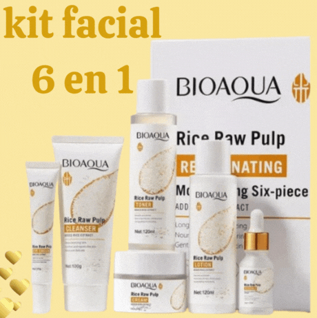 KIT FACIAL COREANO BIOAQUA DE ARROZ-ENVIO GRATIS